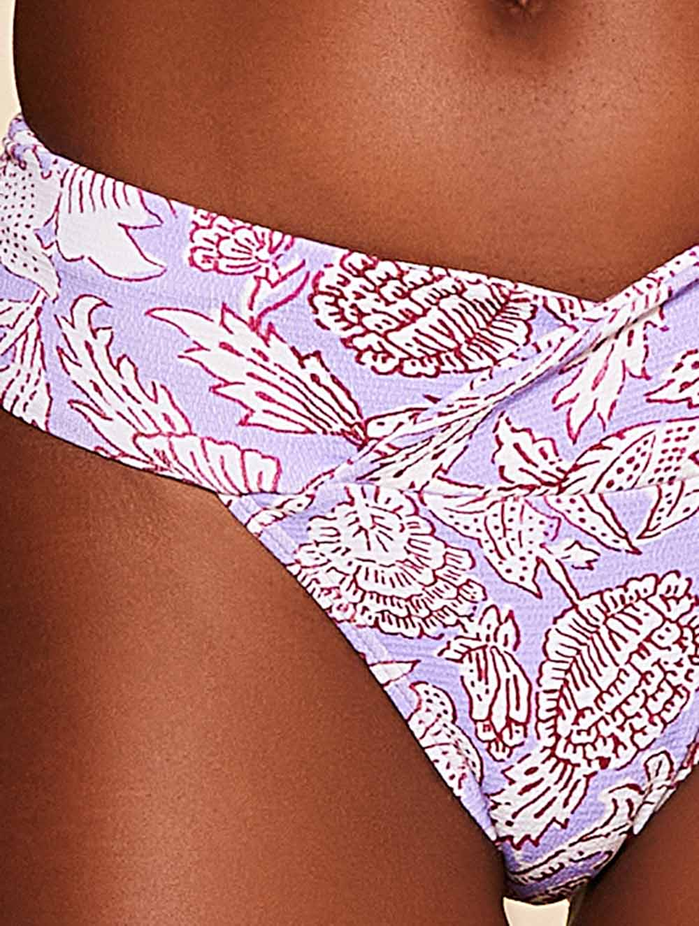 Top Meia Taça + Tanga Faixa Estampada Las Flores