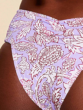 Top Meia Taça + Tanga Faixa Estampada Las Flores